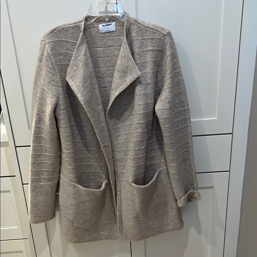 Old Navy Oatmeal/Tan Cardigan Sweater Cozy Knit